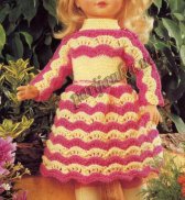 Двухцветное платье для куклы №1068