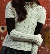 Пуловер с короткими рукавами и длинные митенки (ж) 05*225 FAM №4696