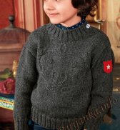 Пуловер с вышивкой (д) 19*174 Bergere de France №4548