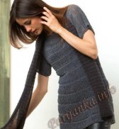 Пуловер c короткими рукавами и шарф (ж) 51*218 FAM №4838