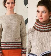 Пуловер и съёмный воротник (ж) 888 и 889 Creations 14/15 Bergere de France №4581